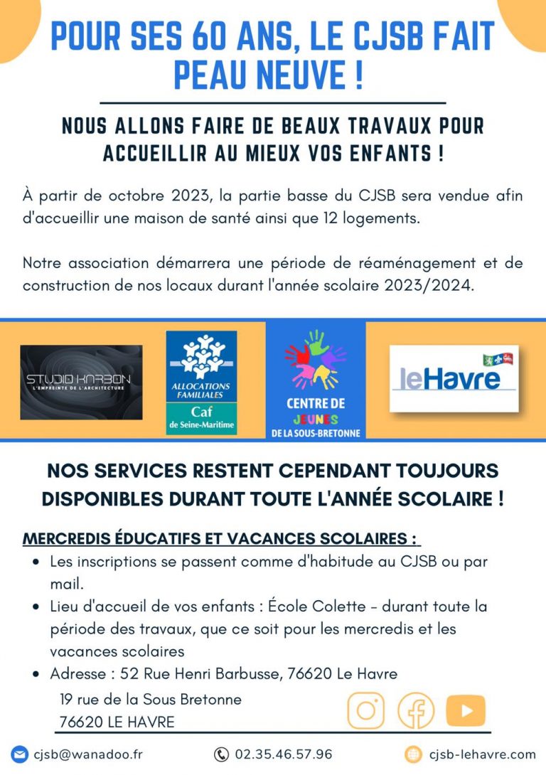 CJSB LE HAVRE - TRAVAUX 2023/2024