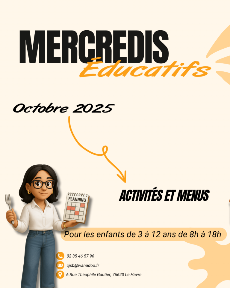 🟠 Mercredis Éducatifs – Activités et menus – Octobre 2025